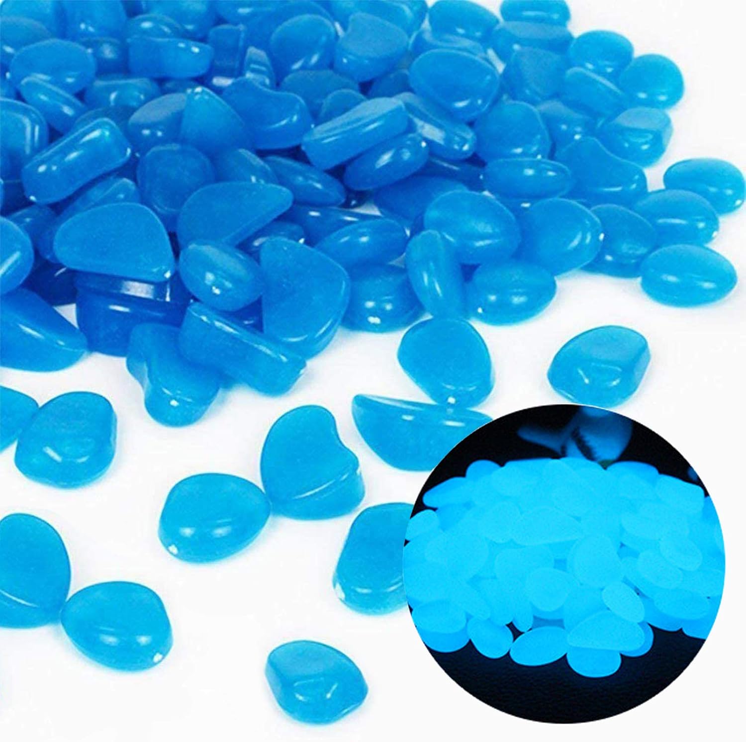 Fish Tank Gravel - Rocas para pecera, guijarros azules brillantes